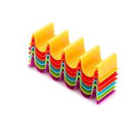 Riven 6 PCS Wave Shaped Pancake Rack, Mexican Corn Tortilla Rack,Plastic Taco Holders for Tacos, Wraps, Crepes and Fajitas锛? Colors锛