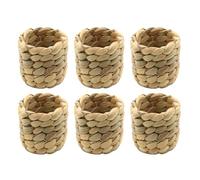 Riven 6 Pcs Woven Napkin Rings, Natural Napkin Rings, for Wedding Party Family Dinner (5 x 5cm)