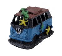 Riven Aquarium Hideout Resin Ornaments, Simulation Bus Wreck Aquarium Landscaping, Suitable for Fish and Shrimp