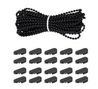 Riven Beaded Curtain Cord with 10 Plastic Chain Connectors Curtain Chain Extension Cord for Curtains Fans Roller Blinds Black 10m