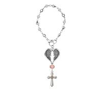 Riven Bible Verse Car Mirror Hanging Accessories, Auto Rear View Mirror Accessories with Card, Psalm 91:11 Bible Verse Car Hanging for Women Men