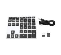 Riven Bluetooth Numeric Keypad, 34 Keys Rechargeable Wireless Numeric Keypad with 7 Color Backlight, Mini External Keyboard, Laptop Add-on