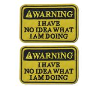Riven Funny Warning Embroidered Hook and Loop Patch 2 Pack I Have No Idea What I Am Doing Badge for Backpack Vest