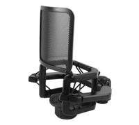 Riven Microphone Shock Mount with Filter Screen for RAY/LCT 240 Pro/440 Pure & Most Square Mics - Anti-Vibration Mic Shock Mount, Pop Filter (23.5-24.5mm Port, Black)