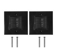 Riven Pack of 2 Multimedia Wall Box, Cable Grommet with Brush Cover, Flush-Mounted Box for TV, Speaker, Internet Cable, 86 x 86 mm