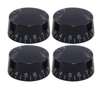 Riven Pack of 4 Guitar Control Knob, 24-Spline Imperial Knobs, 6mm (15/64") Speed Knobs Top Hat Black