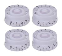Riven Pack of 4 Guitar Control Knob, 24-Spline Imperial Knobs, 6mm (15/64") Speed Knobs Top Hat White