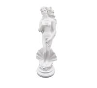 Riven Venus Aphrodite Resin Sculpture Figure, Gr oddess Decorative Statue with Seashell Base, Classic White Ornaments for Home Art Decoration