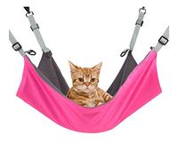 RivenAn Hanging Cat Hammock, Pet Hammock for Cage, Adjustable Cat Bed Two Sides Comfortable/Waterproof Resting Sleepy Pad for Cats Small Dogs Rabbits or Other Small Animals (Pink)