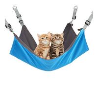 RivenAn Hanging Cat Hammock, Pet Hammock for Cage, Adjustable Cat Bed Two Sides Comfortable/Waterproof Resting Sleepy Pad for Cats Small Dogs Rabbits or Other Small Animals (Blue)