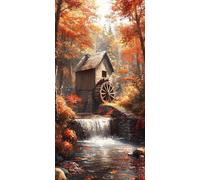River 5D Diamond Painting Kits for Kids & Adults, Full Drill DIY Diamond Art, Easy to Create Craft for Beginners, Craft Gift for Family, Home Wall Decoration & Stress Relief (Forest 60x120cm) R-136