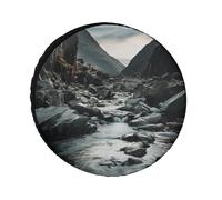 River And Gray Rocks Universal Waterproof Spare Tire Cover for Trailers, Trucks, RVs, Off-Road, 24-36 Inches (Fits 34 Inch Diameter Wheels