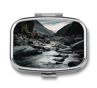 River and Gray Rocks Weekly AM/PM Pill Organizer.Waterproof Portable Compact Travel Pill Organizers.Small Pill Box for Medicine Holder for Vitamins Medication.