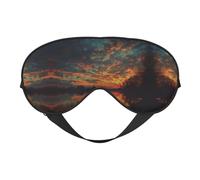 River and The Great Sky Print Satin Sleep Mask & Eye Mask | Deep Dream Sleep Masks for Women & Men | Soft Sleeping Eye Mask to Nourish Skin
