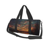 River and The Great Sky Print Travel Duffel Bag, Foldable Gym Bag Overnight Weekend Bags for Women, Large Holdall Bag Cabin Bag for Sports and Travel