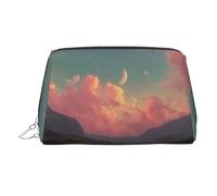 River and The Great Sky Printed Portable Leather Cosmetic Bag, Suitable for Storing Cosmetics, Etc