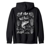 River Animals Graphic Otter Beaver Ducks Zip Hoodie