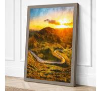 River at Sunset Landscape Canvas Wall Art Print 36x24 Inch