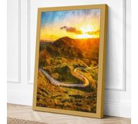 River at Sunset Landscape Canvas Wall Art Print 36x24 Inch (91 x 61 cm)