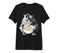 River Beast Eating Ramen Noodles Funny Animal Art Premium T-Shirt