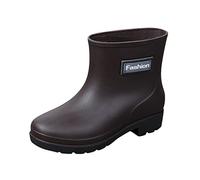River Berry Boots Rain Boots for Womens Ankle Rainboot Slip Garden Boot Rubber Shoes (Brown, 4.5)