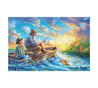 River Boating 1000 Piece Jigsaw Puzzle for Adults Teens River Boat Sunset Jigsaw Vibrant Family Bonding Game Brainteasing Relaxation Home Accent 1000 PCS