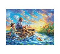 River Boating 500 Piece Jigsaw Puzzle for Adults Teens River Boat Sunset Jigsaw Festive Gathering Family Bonding Whimsical Design Great Gift for Loved Ones 500 PCS