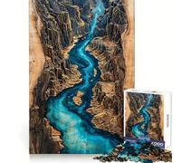 River Canyon Wood Art 1000 Piece Jigsaws for Adults Puzzle Strengthen Recall Stress Relief Quality Edge Bday Surprise (50x75cm)