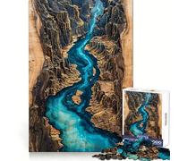 River Canyon Wood Art 1000 Piece Jigsaws for Teenagers Puzzle Smart Game Group Play Image Assembly Wall Art Decor (38x52cm)