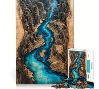 River Canyon Wood Art Hard Jigsaw Puzzle for Adults 1000 Pieces Fine Logic Toy Calm Fun Neat Edge Thoughtful Gift (38x26cm)