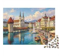 River Church Bridge 1000pcs Mini Puzzle For Adults Challenging