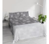 River Cotton Double Bed Sheet Set, Made in Italy - Complete Bed Set, Fitted Sheet, Top Sheet 240 x 300 cm and 2 Pillowcases with Inner Flap (Double, Size)