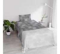 River Cotton Single Bed Sheet Set, Made in Italy - Complete Bed Set, Fitted Sheet, Top Sheet 90 x 200 cm and Pillowcase with Inner Flap (Single, Size)