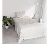 River Cotton Single Bed Sheet Set, Made in Italy - Complete Bed Set, Fitted Sheet, Top Sheet 90 x 200 cm and Pillowcase with Inner Flap (Single, Kura)