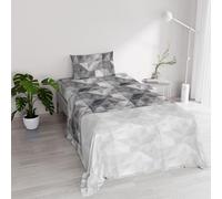 River Cotton Single Bed Sheet Set, Made in Italy - Complete Bed Set, Fitted Sheet, Top Sheet 90 x 200 cm and Pillowcase with Inner Flap (Single, Sepik Grey)