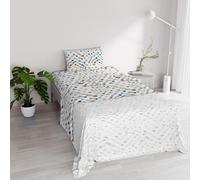 River Cotton Single Bed Sheet Set, Made in Italy - Complete Bed Set, Fitted Sheet, Top Sheet 90 x 200 cm and Pillowcase with Inner Flap (Single, Tarim)