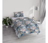 River Cotton Single Duvet Cover Set, Made in Italy - Duvet Cover Set - Duvet Cover 150 x 200 cm with Double Flap and Pillow Cases (Single, Sepik Blue)
