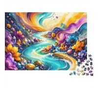 River Crystal Flower Jigsaw Puzzle, 1000 Pcs For Adults High Quality | 38x26cm Art Admirers, Birthday Gift, Cardboard, Mood Calming, Tight Puzzle Fit
