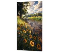 River Daisy Painting by Numbers for Adults, Painting by Numbers Kits Canvas, DIY Color Oil Paintings Acrylic Paints, with Paintbrushes, Hobbies for Adults Women,Home Decor 20x40in Without Frame 0z-201
