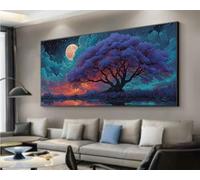 River Diamond Art, Diamond Painting Tree 90x180 cm, 5D Full Round Drill Crystal Art Craft Kits Beginner Hobbies for Adults, Rhinestone Embroidery Gem Numbers Canvas Paintings for Home Room Decor S367