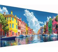 River Diamond Art Kits Adults, Large 24x12 Inch 5D Diamond Painting for Beginners Cloud, DIY Full Drill Cross Stitch Embroidery Crystal Art, Crafts and Painting for Home Wall Decor Gifts 1-1666