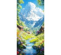 River Diamond Painting Kits for Kids Adults, Full Drill DIY Diamond Art, Easy to Create Craft for Beginners, Craft Gift for Friends & Family, Home Wall Decoration (Flowers and Plants 30x60cm) R-134