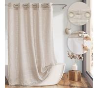 River Dream Extra Long Shower Curtains with Snap-in Liner, Farmhouse No Hooks Needed,with Magnets,with Tassels,Water Repellent&Machine Washable,71x86Inch