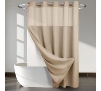 River Dream Heavyweight No Hooks Required Dotted Waffle Weave Shower Curtain with Snap in Liner - 71W x 74H,Hotel Grade,Spa Like Bath Curtain,Linen