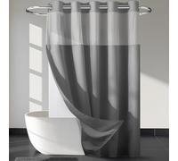 River Dream Heavyweight No Hooks Required Dotted Waffle Weave Shower Curtain with Snap in Liner - 71W x 80H,Hotel Grade,Spa Like Bath Curtain,Gray