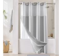 River Dream Lake Wanaka Waffle Weave Cotton Blend Fabric Shower Curtain Set, with Replacement Clip On Liner, 54" x 80"