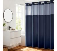 River Dream No Hooks Required Waffle Weave Shower Curtain with Snap in Liner - 71W x 74H,Hotel Grade,Spa Like Bath Curtain,Navy