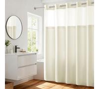 River Dream No Hooks Required Waffle Weave Shower Curtain with Snap in Liner - 71W x 74H,Hotel Grade,Spa Like Bath Curtain,Cream