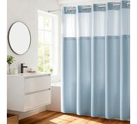 River Dream No Hooks Required Waffle Weave Shower Curtain with Snap in Liner - 71W x 74H,Hotel Grade,Spa Like Bath Curtain,Blue