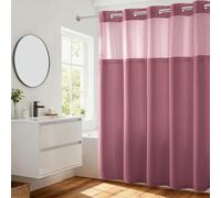 River Dream No Hooks Required Waffle Weave Shower Curtain with Snap in Liner - 71W x 74H,Hotel Grade,Spa Like Bath Curtain,Pale Mauve